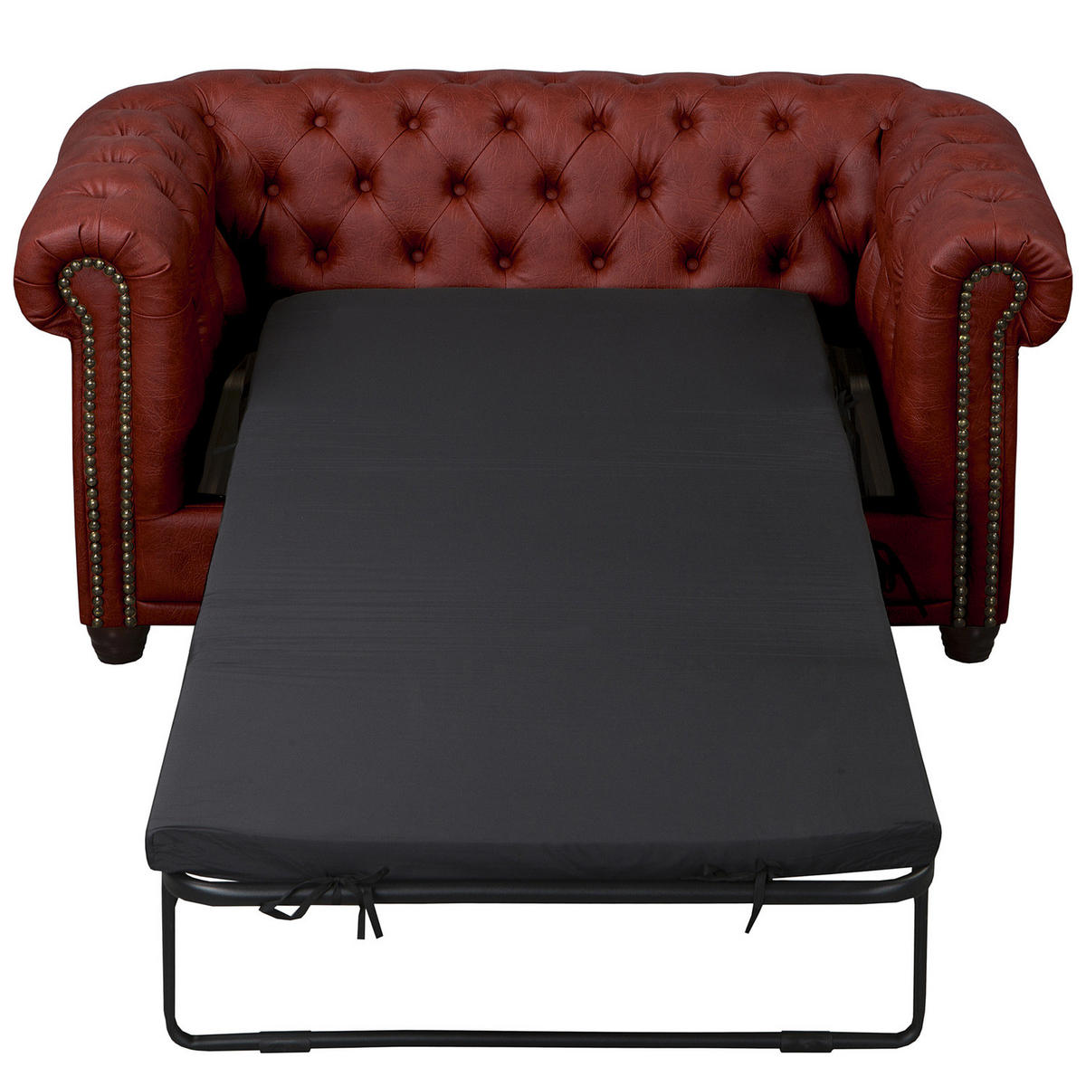 2-SITZER SOFA - Bordeaux/Buchefarben, Kunststoff/Buchenholz (148/72/86cm) - home24