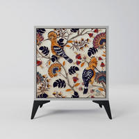 SIDEBOARD EMINENT HOOPOE, Grau, 57,5x42x70,5 cm, Schwarze Metall-Sternfüße - Multicolor/Schwarz, Holzwerkstoff/Metall (57.5/70.5/42cm) - SpaceRebels