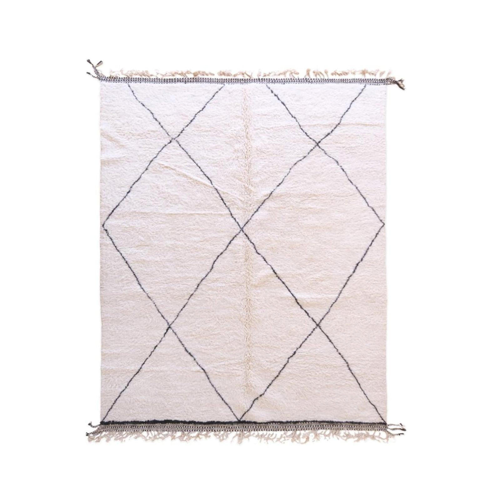 BERBERTEPPICH grafisch Wolle 260x 352 cm - Weiß, Naturmaterialien (260/352cm) - AFK Living