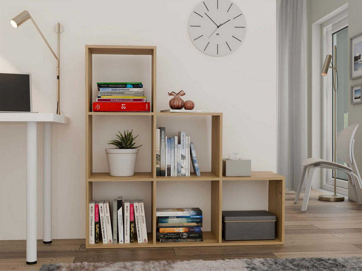 STUFENREGAL Stepi Artisan-Eiche 115 cm - Eichefarben, Holzwerkstoff (115/115/30cm) - Selsey