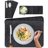 PLATZSETS Untersetzer Taschen 12er-Set - Dunkelgrau, Textil (44/45/3cm) - Miqio Design