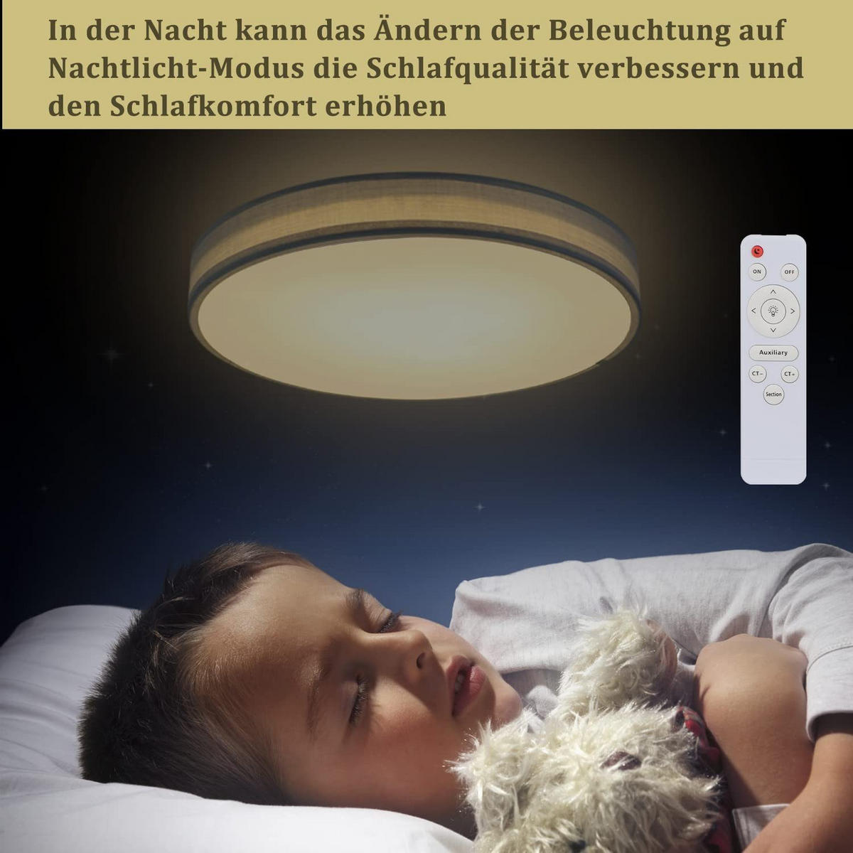 DECKENLEUCHTE LED runde Stoffschirm ‎38W Schlafzimmer Whonzimmer Ø40CM - Grün, Kunststoff (38/38/5cm) - ZMH