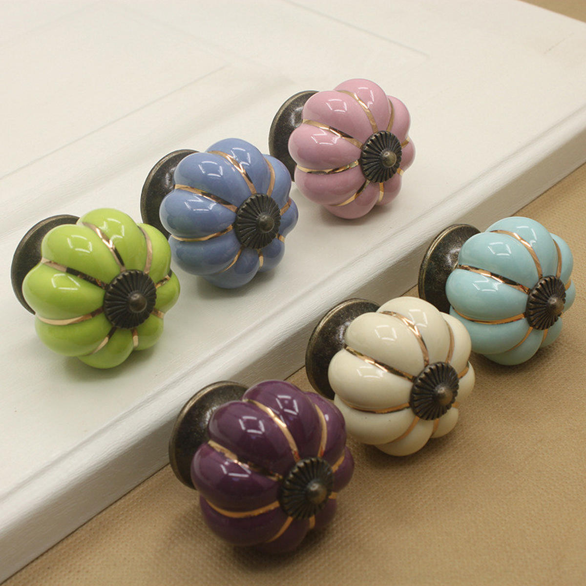 SCHRANKKNOPF Keramik Rosa 5er-Set - Multicolor, Keramik (4/4/4cm)