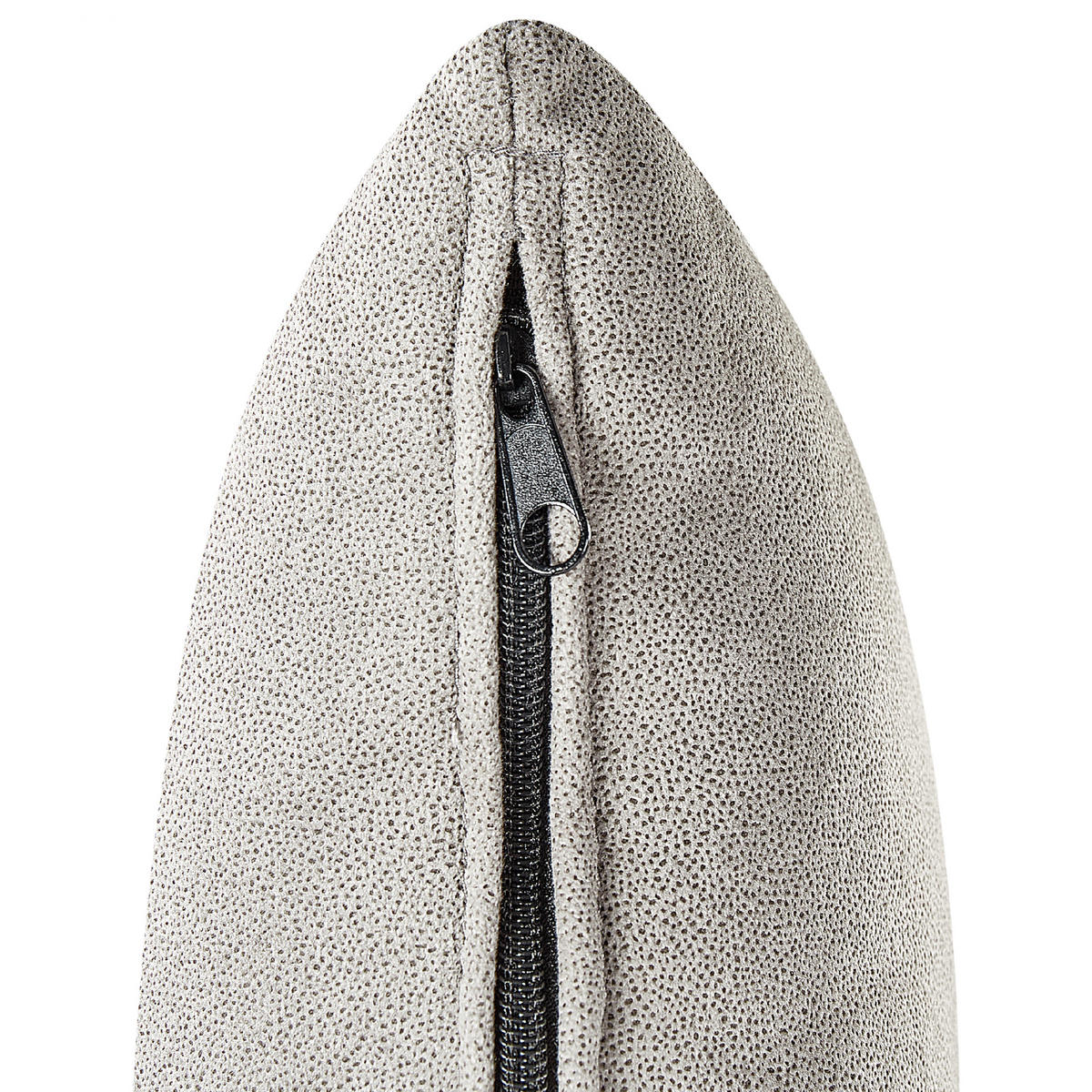 CHAISCHAISELONGUE Samtstoff taupe links Lattes - Beige/Dunkelbraun, Textil (192/81/59cm) - Beliani