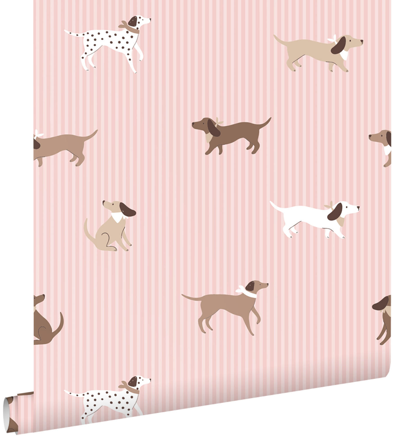 TAPETE Hunde 50 x 900 cm - Pink, Papier (50/0.1cm) - ESTAhome