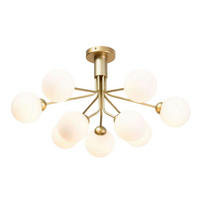 KRONLEUCHTER Audrey, Weiß und Gold, 72cm - Goldfarben, Glas (72/72/42cm) - KOSILUM