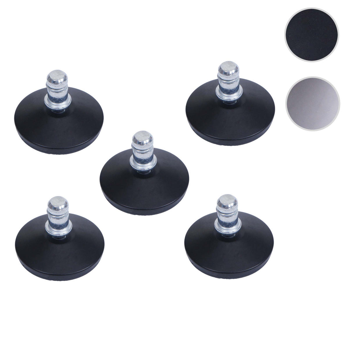 BODENGLEITER Schwarz 5er-Set - Schwarz, Kunststoff (5/4/5cm) - MCW