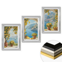 WANDBILDER 3er Set - 20x30 cm Silberner Rahmen - Meereslandschaften, Zitronen, Fenster - Silberfarben, Kunststoff (20/30cm) - ArtPrintCave