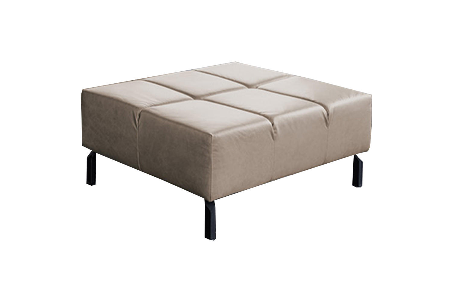 POLSTERHOCKER NELSON Grau Leder - Grau, Leder (107/43/71cm) - KAWOLA