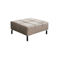 POLSTERHOCKER NELSON Grau Leder - Grau, Leder (107/43/71cm) - KAWOLA