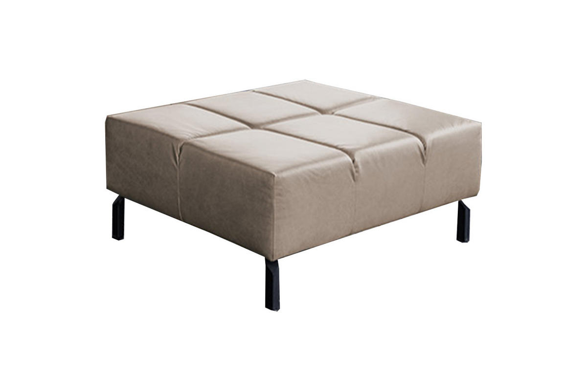 POLSTERHOCKER NELSON Grau Leder - Grau, Leder (107/43/71cm) - KAWOLA