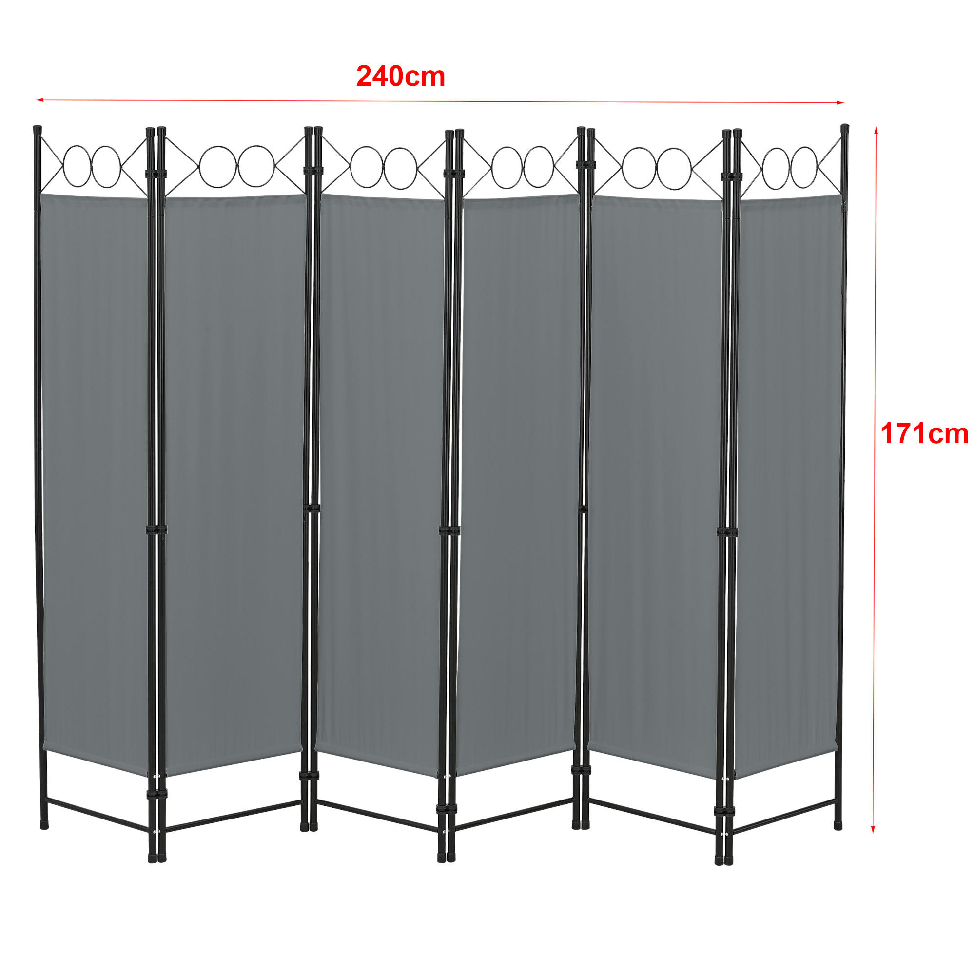 SICHTSCHUTZ Saragossa - Dunkelgrau, Textil/Metall (240/2cm) - [en.casa]
