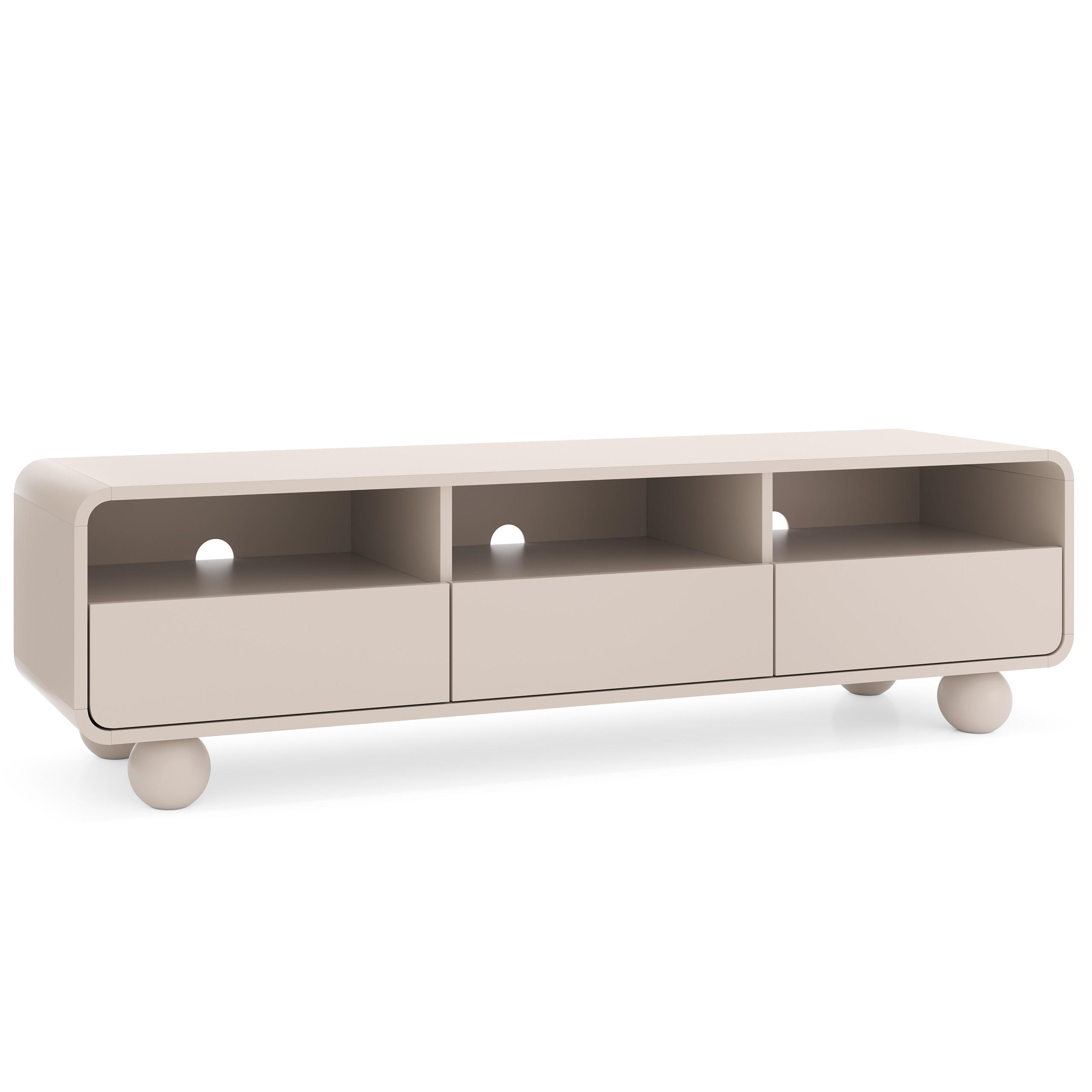 LOWBOARD TONDO 160/44/39 cm, Kaschmir - Kaschmir, Holzwerkstoff (160/44/39cm) - MASSENO