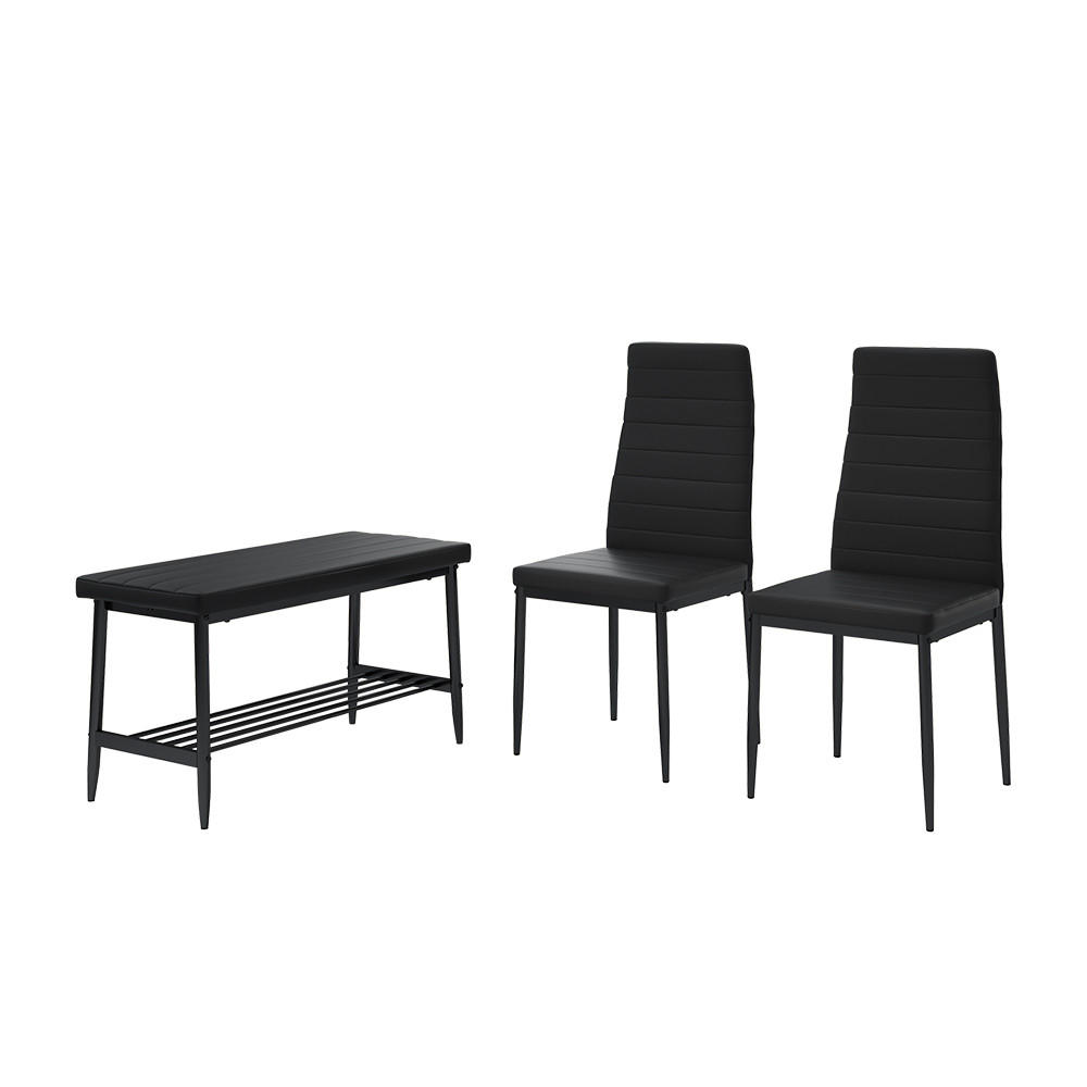 Vicco LAVICE A ŽIDLE Grand Černá 85 x 46.5 cm 3dílná sada