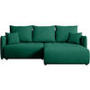 ECKSCHLAFSOFA Henry Mini grün rechts - Schwarz/Grün, Kunststoff/Textil (221/153cm) - Beautysofa