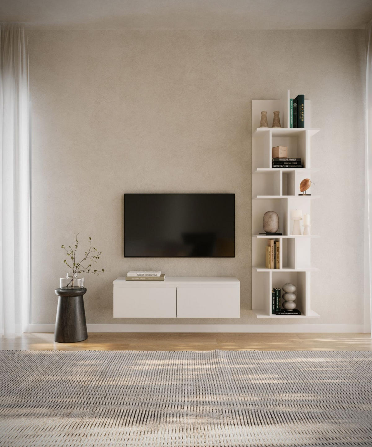 TV-LOWBOARD Bemmi Weiß 100 cm - Weiß, Holzwerkstoff (100/28.4/31.8cm) - Selsey