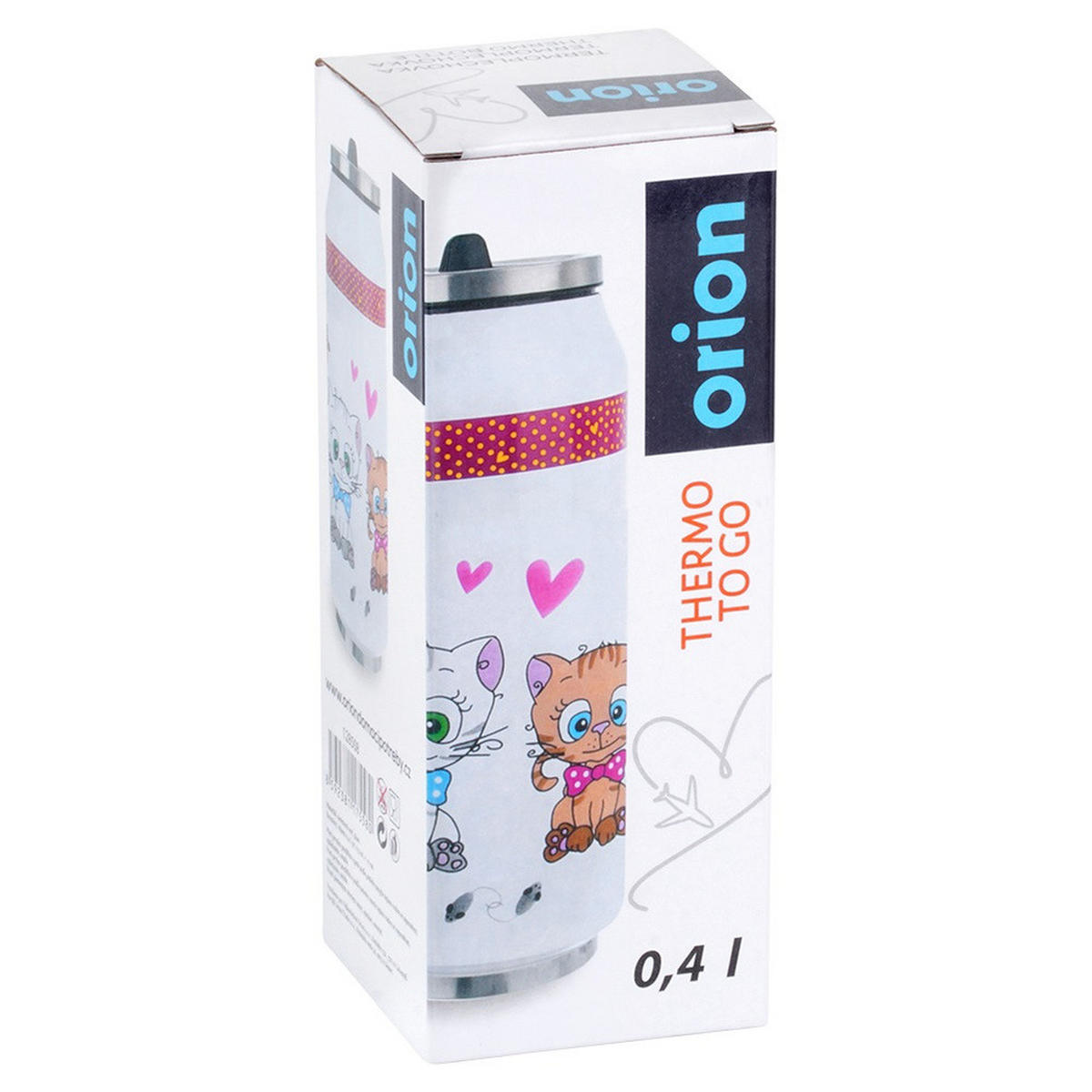 THERMOBECHER Dose Katze 400 ml Mehrfarbig - Multicolor, Metall (0.4L) - Orion 