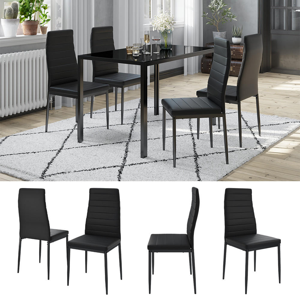 ESSZIMMERSTUHL Grand Schwarz 42.5 x 48 cm 4er Set - Schwarz, Kunststoff (42.5/96/48cm) - Vicco