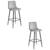 BARHOCKER 2-er Set POZZA silbergrauer Sitz, schwarze Basis - Silberfarben/Schwarz, Textil (43/104/35cm) - Valora