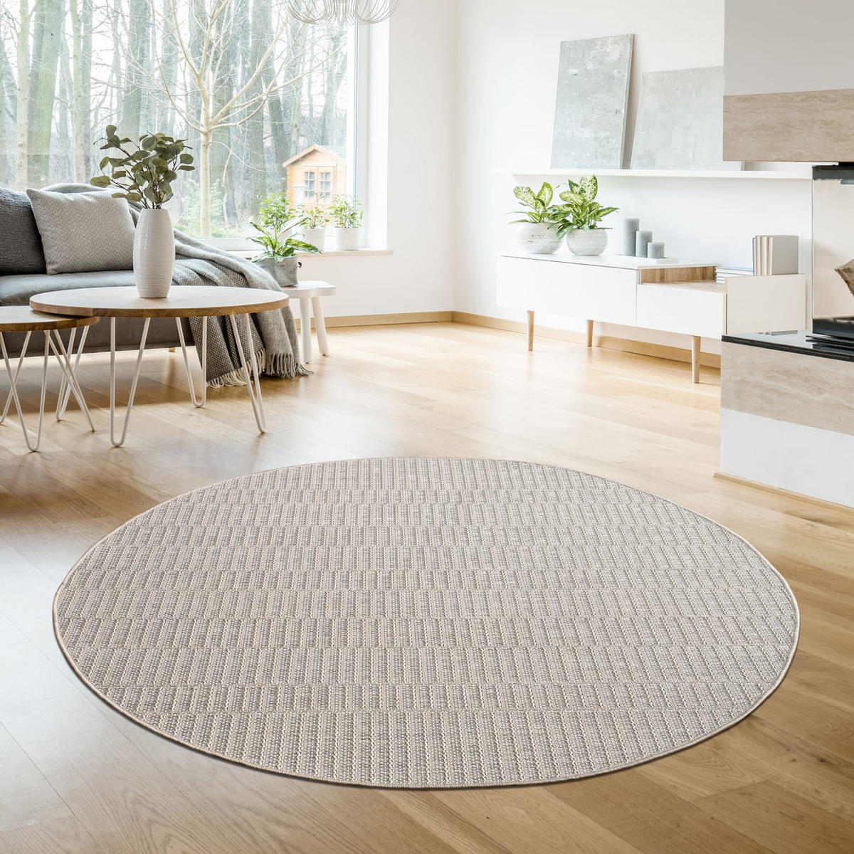 OUTDOORTEPPICH Boho Beige Ø 200 cm - Sandfarben/Beige, Kunststoff (200/200cm) - TT Home