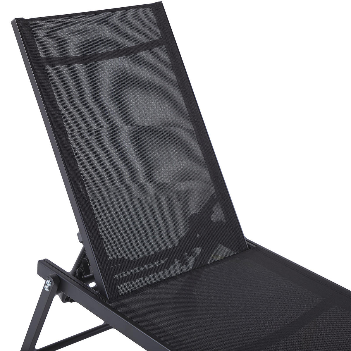 GARTENLIEGE Schwarz Portofino - Schwarz, Metall (198/107/65cm) - Beliani