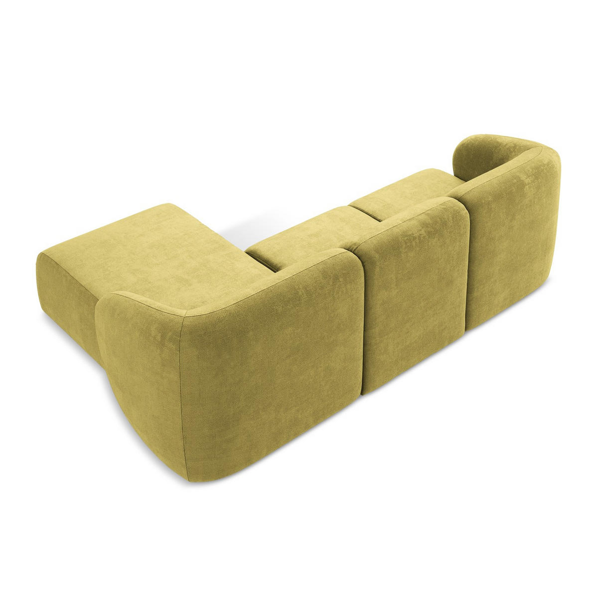 ECKSOFA Rechts Chenille Stoff Grün - Limette/Schwarz, Holzwerkstoff/Kunststoff (248/166cm) - LaMiaSofa