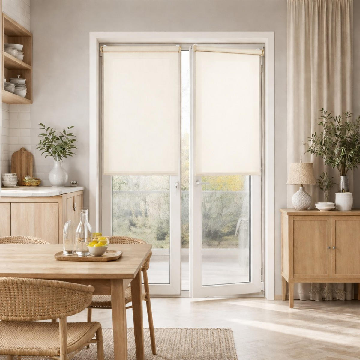 SCREEN-ROLLO Plus Easyfix Leinen 45x180 - Beige, Kunststoff (45/180/1cm) - STORESDECO