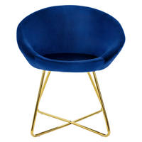 STUHL Samt blau - Blau, Metall (58/74/65cm) - ML-DESIGN