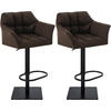 BARHOCKER 2er Set Stoff Braun - Schwarz/Braun, Textil/Metall (64/88/45cm) - CLP
