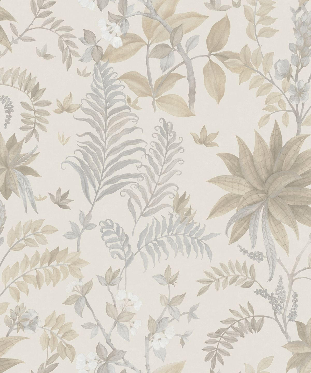 TAPETE tropische Blätter 53 cm x 10,05 m - Beige, Papier (53/1000cm) - Sanders & Sanders