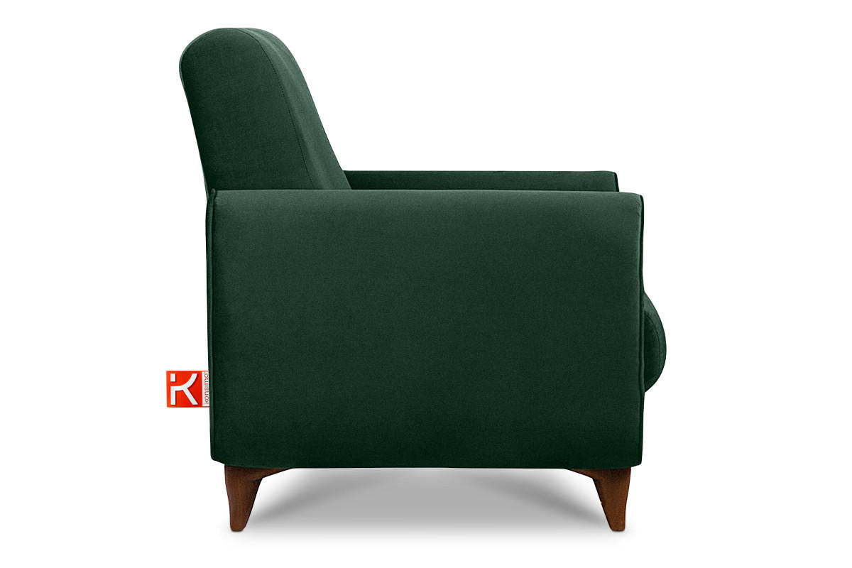 SESSEL GUSTAVO mit Armlehnen, dunkelgrün - Dunkelgrün/Braun, Holz/Holzwerkstoff (83/95/92cm) - KONSIMO®