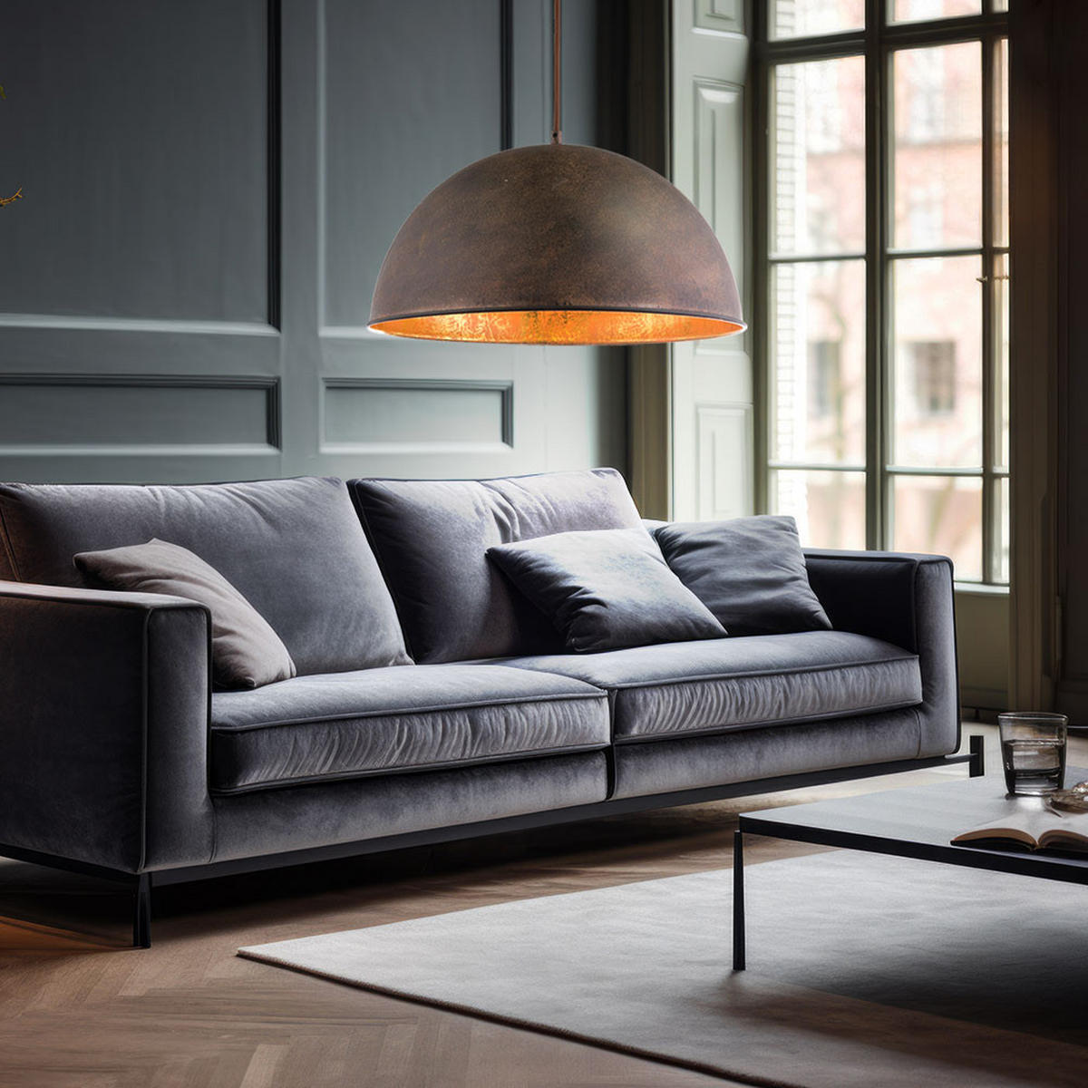 LED HÄNGELEUCHTE Metall Rostfarben Braun - Braun, Metall (41/41/120cm) - Globo Lighting