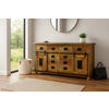 SIDEBOARD LIBRO - Hellbraun/Multicolor, Akazienholz/Holz (200/90/45cm) - SAM
