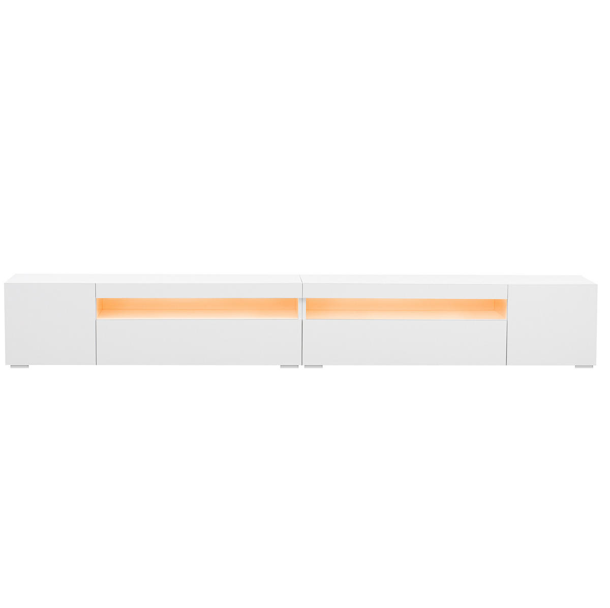 LOWBOARD 240/38,5/35,5 cm aus MDF mit variabler LED-Beleuchtung Weiß - Weiß, Holzwerkstoff (240/35.5/38.5cm) - Modenvie