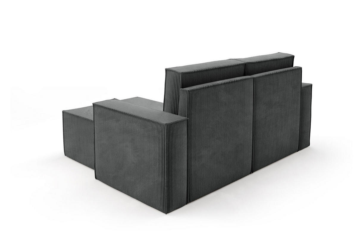 ECKSOFA Orto Dunkelgrau, Zweisitzer Kordecksofa rechte seite - Dunkelgrau, Holzwerkstoff/Textil (180/141cm) - Bettso