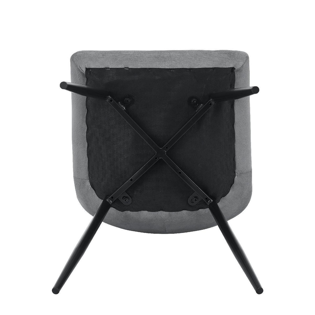 ESSZIMMERSTUHL Blanca Samt hellgrau (4er-Set) - Hellgrau, Textil (46/90/61cm) - Juskys