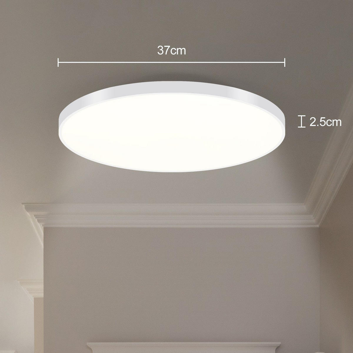 LED DECKENLEUCHTE Williams 37/37/6.5 - Weiß, Kunststoff (37/37/6.5cm) - Nettlife