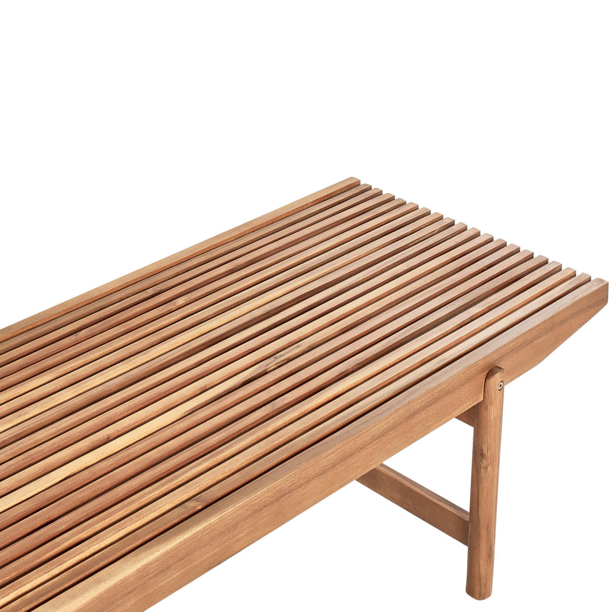 GARTENBANK Heller Holzfarbton Giaveno - Hellbraun/Weiß, Holz (135/84/65cm) - Beliani