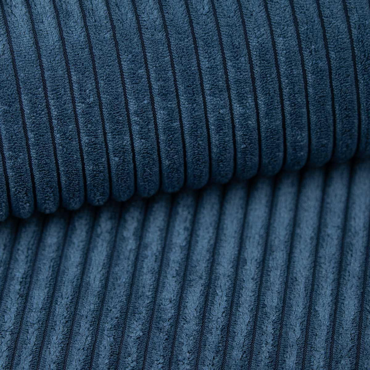 SCHLAFSOFA HUGO, Sofa mit Schlaffunktion und Bettkasten, Farbe: Blau, Cordstoff - Blau, Textil (244/83/98cm) - VENASI MÖBEL