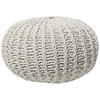 POUF Conrad 50/50/35 cm - Beige, Naturmaterialen/Textil (50/35/50cm) - Beliani