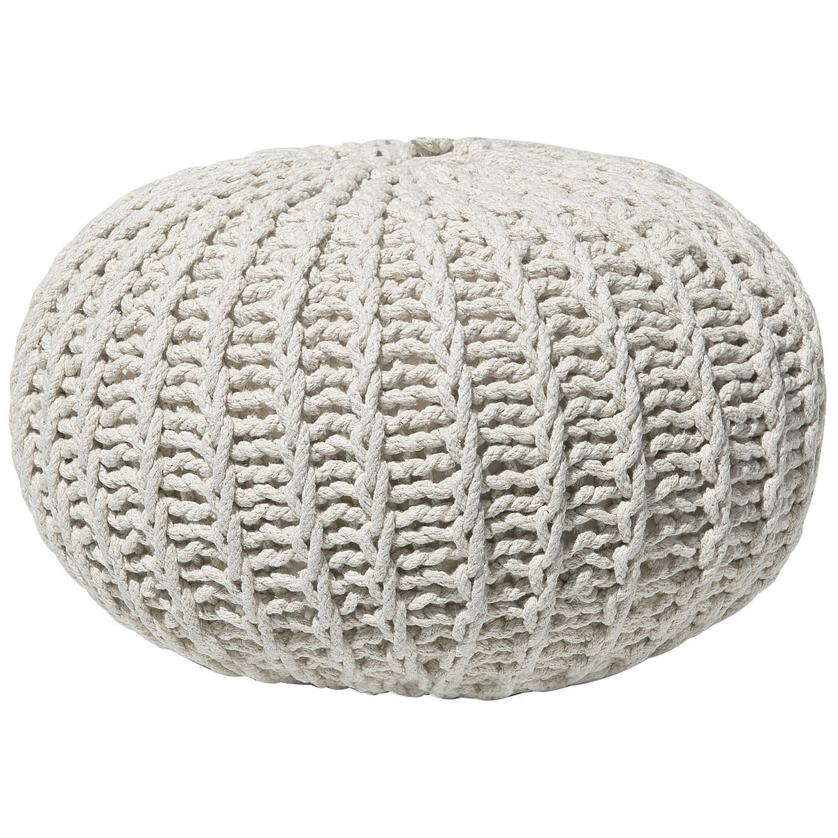 POUF Conrad 50/50/35 cm - Beige, Naturmaterialen/Textil (50/35/50cm) - Beliani
