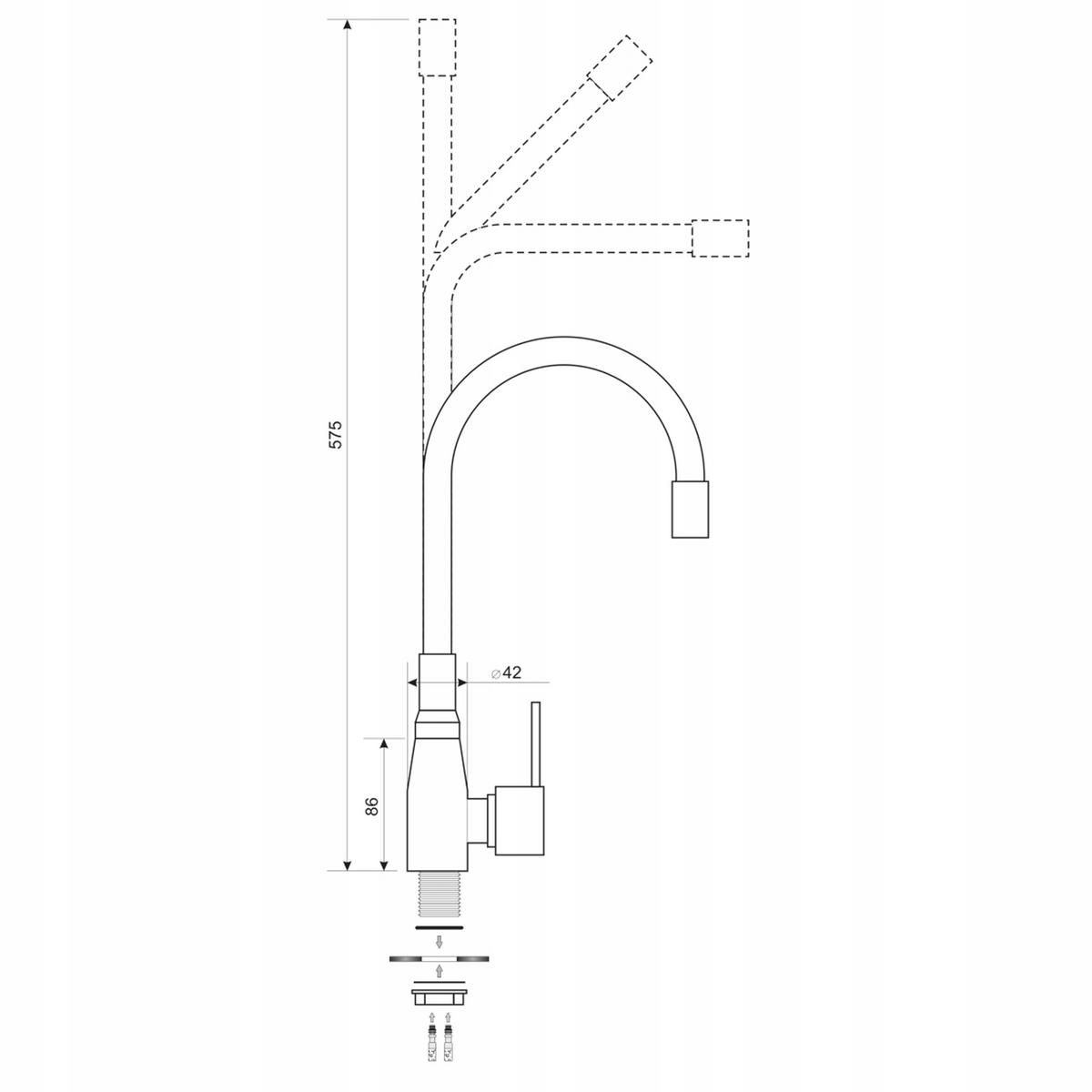 SPÜLUNTERSCHRANK 80cm mit Spüle + Armatur weiß - Weiß, Holzwerkstoff (80/82/50cm) - Stamar
