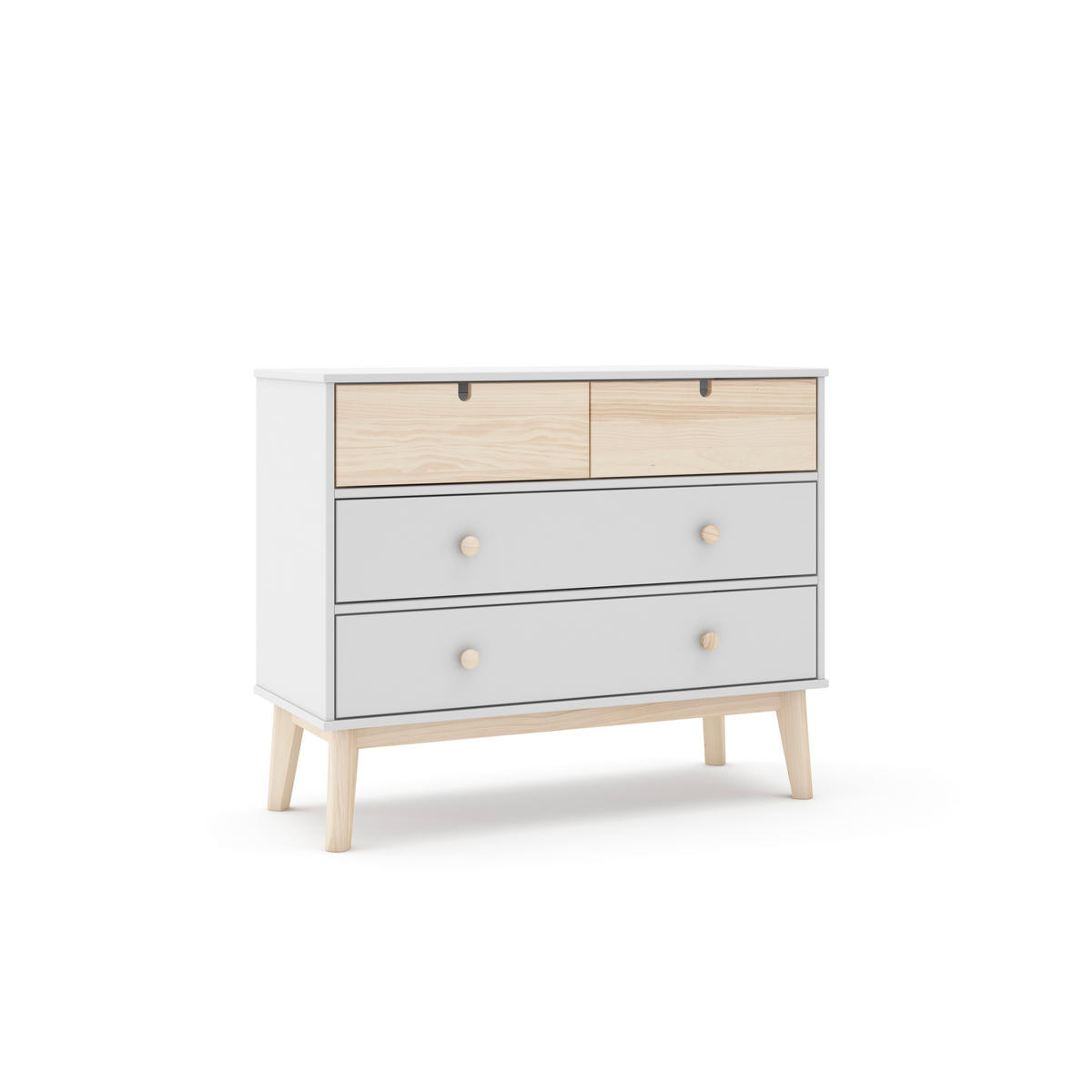 KOMMODE Estefania Weiß 100/40/81 cm - Weiß, Holz (40/81/100cm) - Calicosy