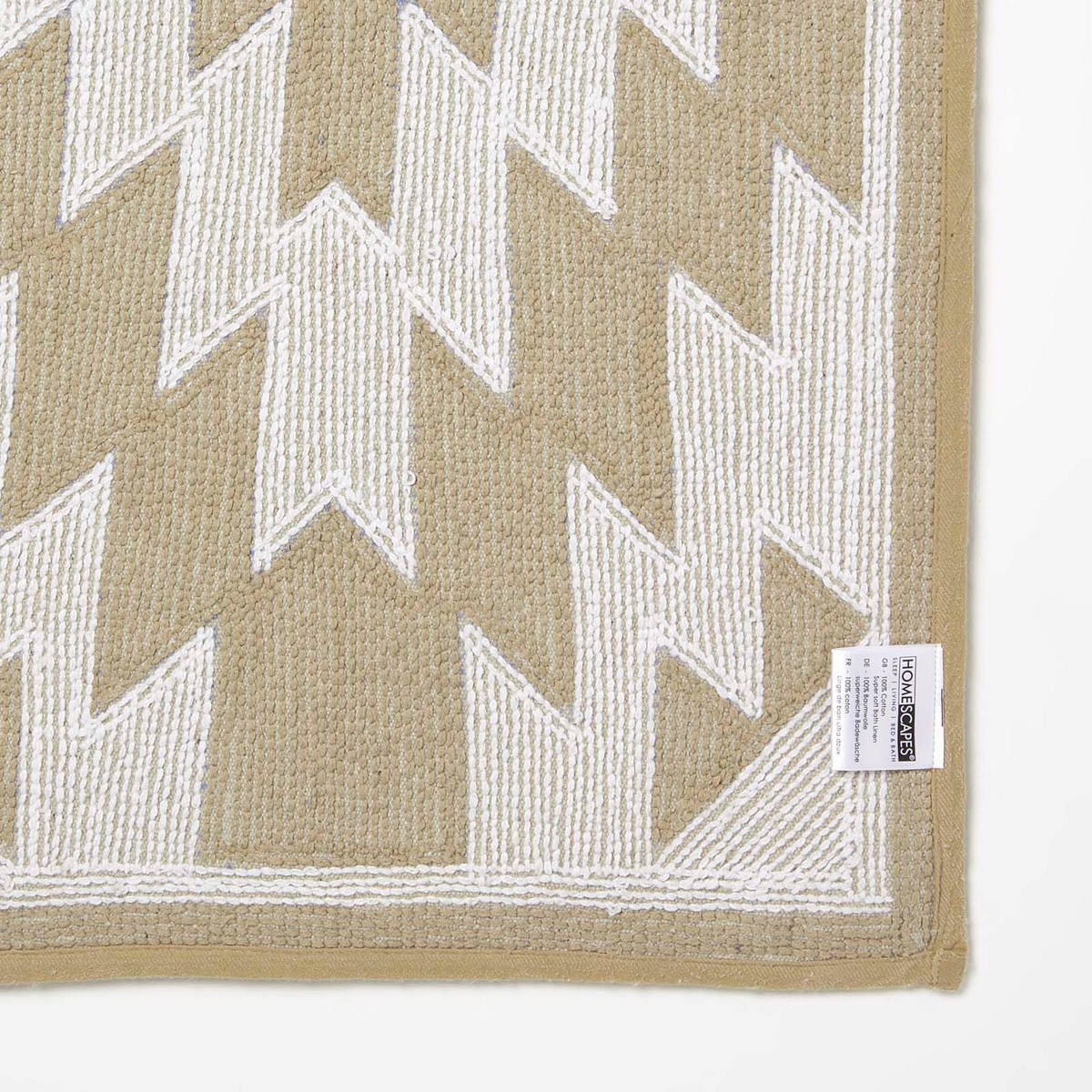BADEMATTE 50/80 cm Ethno-Muster, Baumwolle - Beige, Textil (50/80cm) - Homescapes