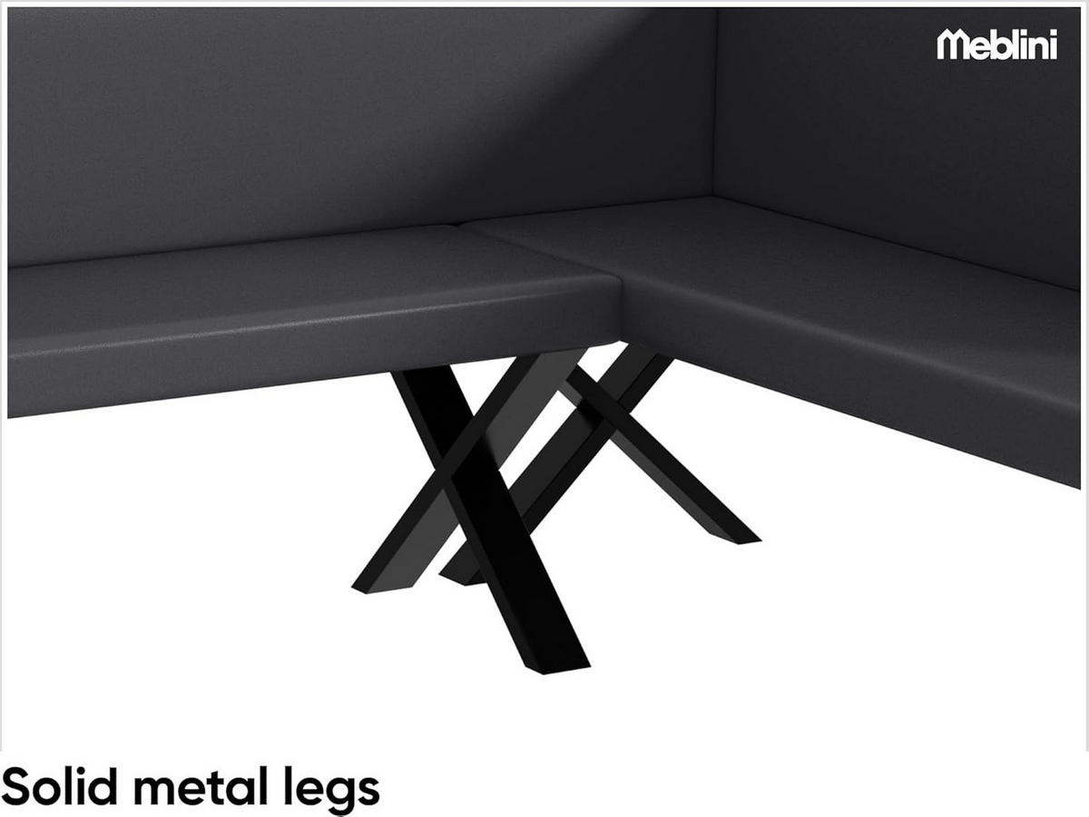 ECKBANK TONI_X - Grau, Leder (142/196cm) - Meblini