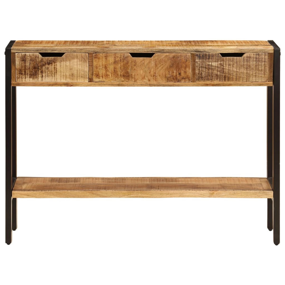 SIDEBOARD Mit 3 Schubladen 110/35/75 Cm Massivholz Mango - Braun, Holz (35/75/110cm) - vidaXL