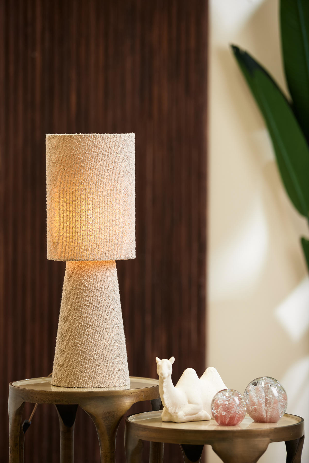 TISCHLAMPE Mikkel Braun Ø20/58 cm - Braun, Textil (20/20/57.5cm) - Light & Living