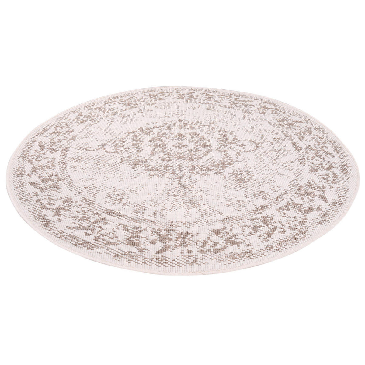 OUTDOOR-TEPPICH DuoRug 5577 Creme 160x160 cm - Beige, Textil (160/160cm) - carpet city