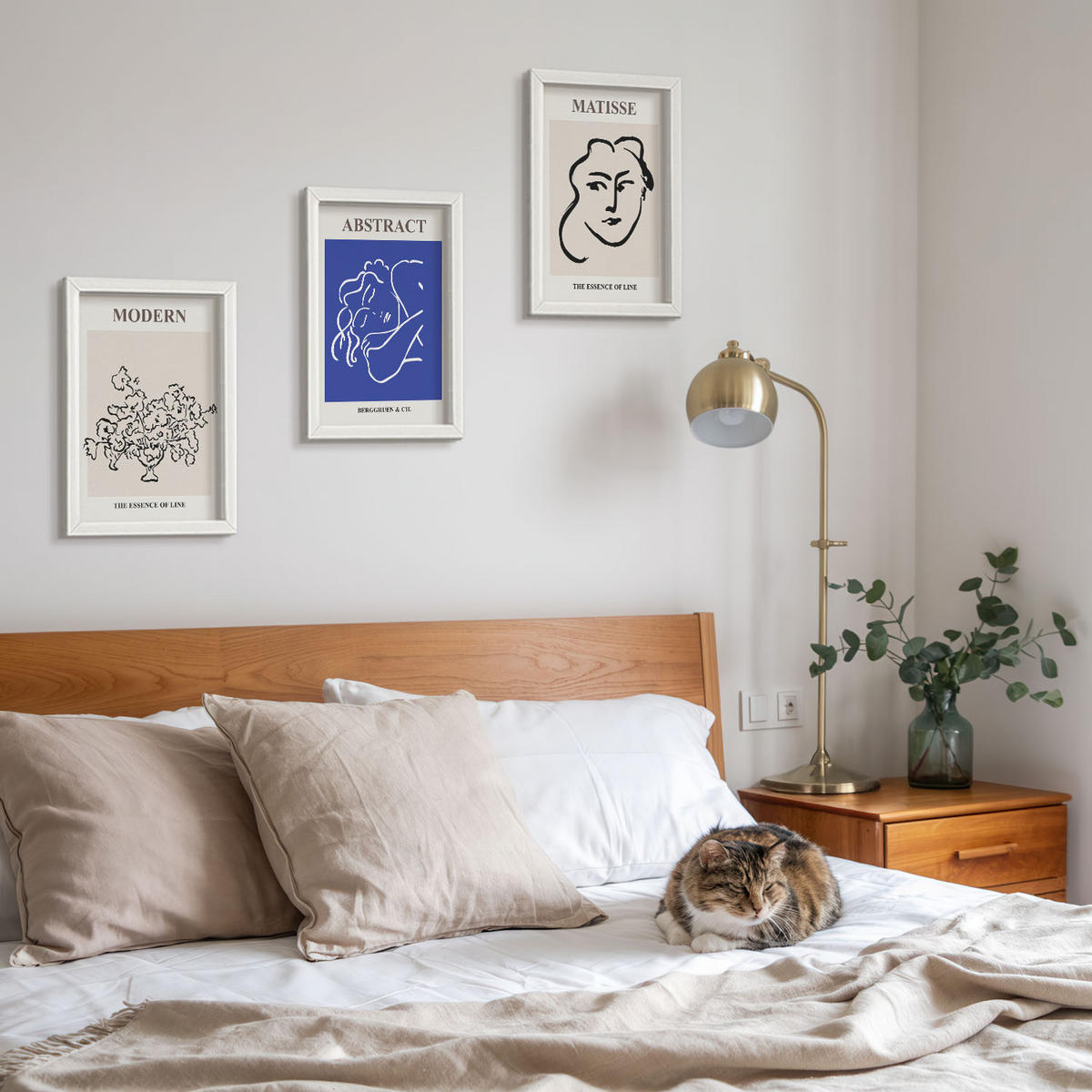BILDER SET 3er Set - 20x30 cm Weißer Rahmen - Matisses moderne Plakate - Weiß, Kunststoff (20/30cm) - TULUP