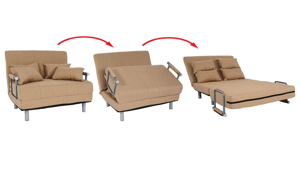 SCHLAFSESSEL Cremeweiß - Weiß, Textil (105/80/186cm) - MCW